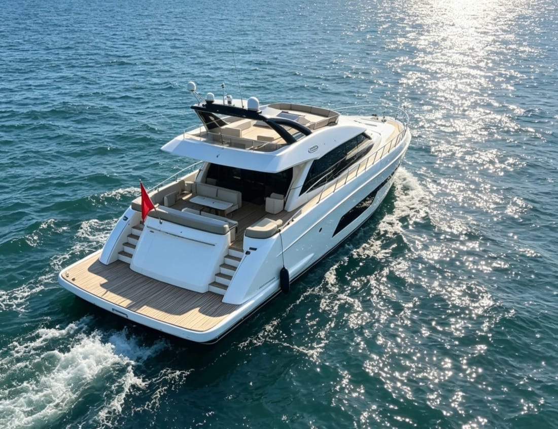 Phantom 70 White (P-Series) cruising on the sea.