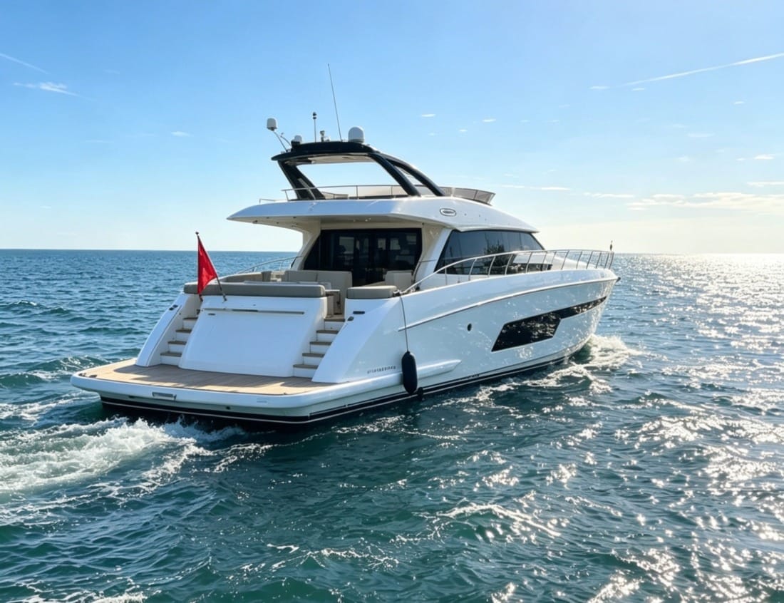 Phantom 70 White (P-Series) cruising on the sea.