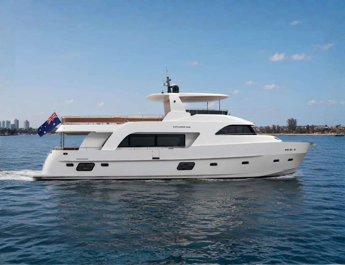 Render image Explorer 2400 at sea (EX-Series) sideview