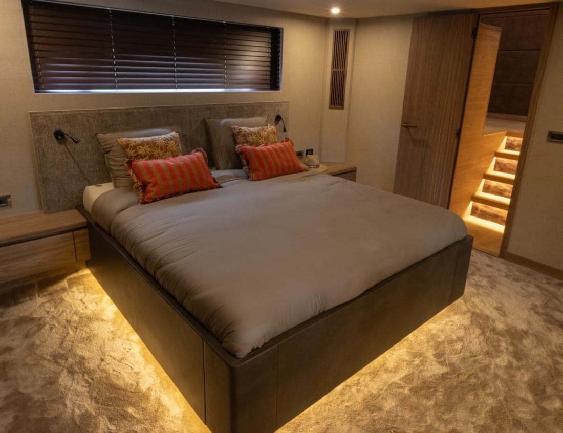 Bedroom of a 2026 Exclusive Deluxe 2000 Sportbridge Interior - Exclusive Series